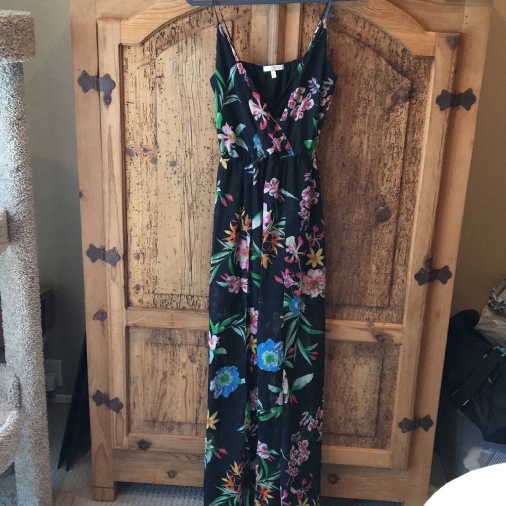Black floral maxi dress